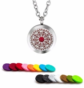 Essential Oil Diffuser Necklace Pendant Stainless Steel Aromatherapy Grace - Picture 1 of 2