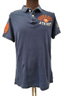 Polo Top Superdry Large Blue Short Sleeved T2750 R6060