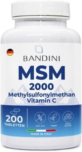 MSM 2000mg mit 40mg Vitamin C, Vegan, 200 Stück - Bild 1 von 5