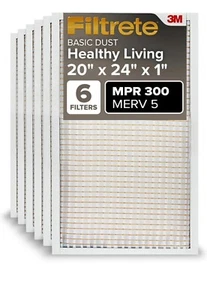 3M Filtrete Air Filter 20x24x1 Basic Dust 6 Pack - Picture 1 of 3