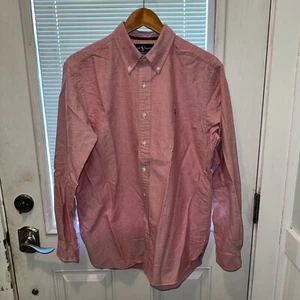 Camicia Ralph Lauren vestibilità classica uomo L rosso chiaro Oxford carne pony vintage - Foto 1 di 15
