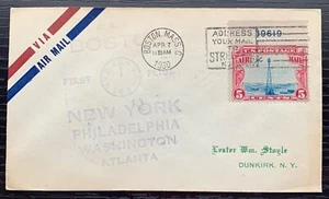 1930 US AIRMAIL FIRST FLIGHT C.A.M. 4 BOSTON MASS-DUNKIRK NY W/SCOTT #C11 - Picture 1 of 2