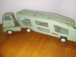 Tonka Car Hauler Carrier Truck MINT Green 1960's Vintage Metal Vehicle Toy - Picture 1 of 12