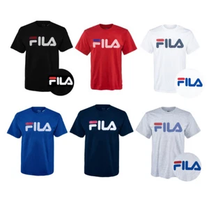 Fila Men's Short Sleeve Logo Graphic Crew Neck T-Shirt - Picture 1 of 37