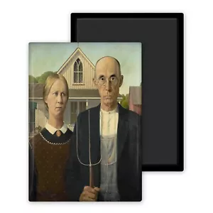 American Gothic-Wood Grant-Magnet Frigo 54x78mm - Imagen 1 de 8