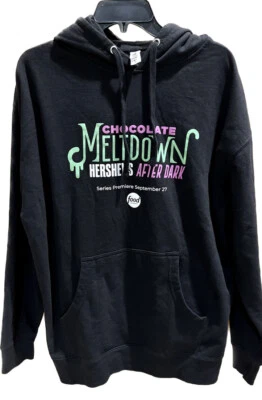 Unisex Chocolate Meltdown Hershey’s After Dark Black Hoodie Sweatshirt Size XL - Image 1 of 4