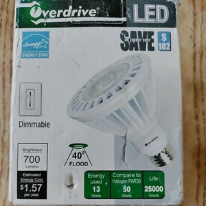 13W PAR30 25000 hrs Ultra LED Dimmable Flood Light Bulb White Overdrive ceramic - Picture 1 of 6