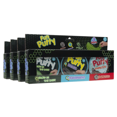 🔥 Fun Putty 3 Pack (Glow in the Dark, Transparent, Marblized) Green, Purple... - Image 1 of 4