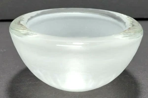 Matt Weiß Kunstglas Windlicht Halter Briefbeschwerer Vintage MCM Dick Schwer  - Bild 1 von 10