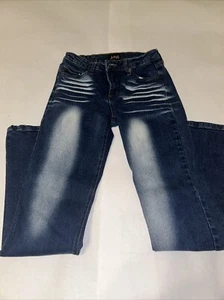 Spoiled Girl Dark Wash Blue Denim Stretch Jeans Girls Size 7 White wash - Picture 1 of 8