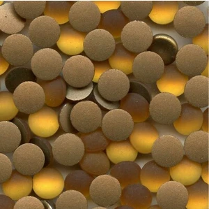 161 *** 10 alte Mini Cabochons Böhmisches Glas 6mm ORANGE, Frostoptik - Bild 1 von 3