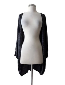 RUE Cardigan Sweater Oversize Boho Fall Dolman Slouchy Draped Knit Gray Black 1X - Picture 1 of 6