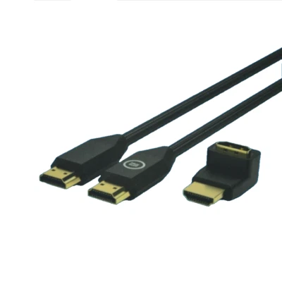 BlueBuilt HDMI 2.0b Nylonkabel 5 Meter mit Ethernet + 90° Adapter - Bild 1 von 2