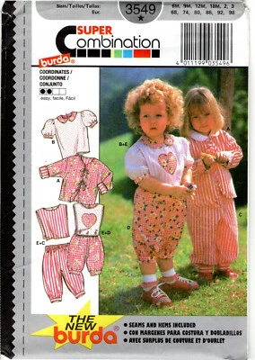 "Coordinates" BURDA Super Combination Sewing Craft Pattern 3549 6-9-12-18mo.,2,3 - Image 1 of 4