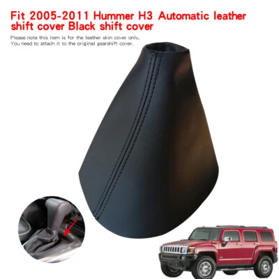 Black Leather Shifter Shift Boot Cover fit for Hummer H3 Automatic 2005-2011 Foto 1 de 4