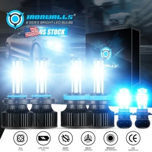 For Dodge Ram 1500 2500 3500 2009-2018 6Side LED Headlight White+8000K Fog Light - Picture 1 of 12