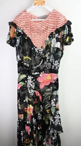 PREEN by Thornton Bregazzi dark floral/striped Dress size M/UK12 - Picture 1 of 19
