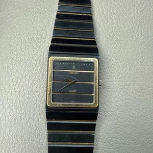 Concord Quartz Mariner SG Black And Gold Watch 18k GOLD BEZEL - Picture 1 of 8
