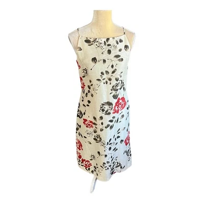 Tommy Bahama Vintage Linen Silk Dress Y2K 90s 1990s Size 6 Square Neck Foto 1 de 4