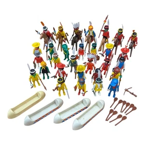 Lego Indios y Vaqueros Figuras 1974 aprox 29 Piezas con Accesorios y Caballos - Imagen 1 de 19