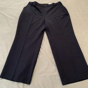 NWT Alfani Plus Core Pants Size 18W Pull On Wide Leg Pants In Navy Blue New - Picture 1 of 13