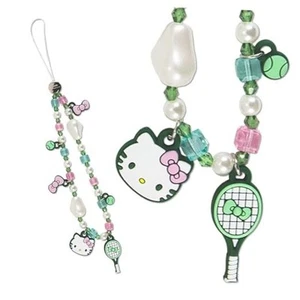 x Sanrio Beaded Phone Charm | Beaded Wristlet, Universal Hello Kitty Tennis - Zdjęcie 1 z 7