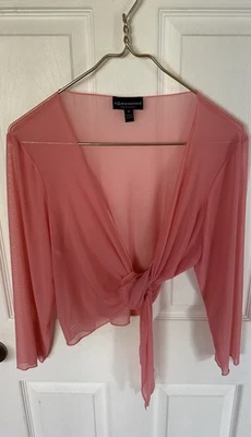 Sexy blusa corta rosa transparente para mujer talla 12 nueva RARA Foto 1 de 4