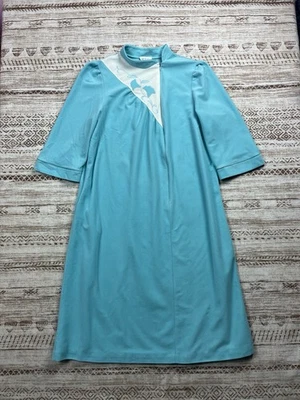 SEARS Petite Camisón Vestido Abrigo Cottagecore En Años 60 TEAL Hecho en Unión Talla 14-16 Foto 1 de 4