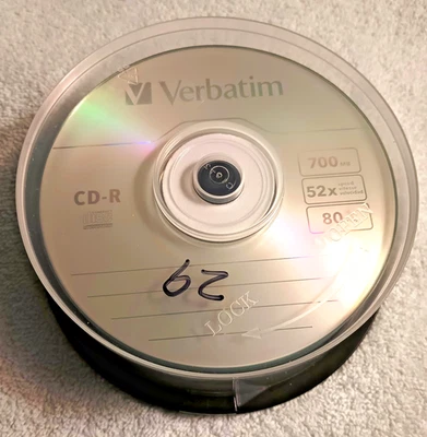 Verbatim CD-R Recordable Discs, 29 Count in Pie Plate, 80 Min, 700 MB, 52X Speed - Image 1 of 4