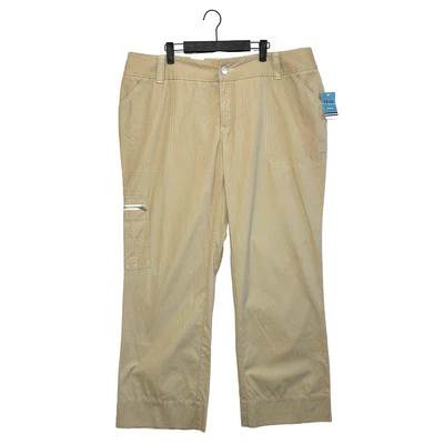 Pantalones informales de pierna recta Izod Barcelona nuevos con etiquetas para mujer talla 20W beige algodón Foto 1 de 4