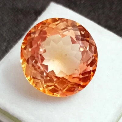 Flawless Bi-Color Yellow-Orange Sphalerite Round Shape 13.70 Ct Gemstone JM130 - Image 1 of 4