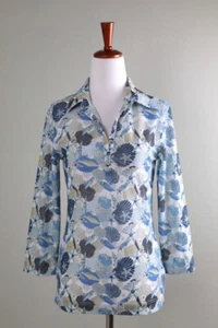 DAILY SPORTS Sweden $94 Athletic Sheer Mesh Sea Shell Print Top Size Small - Picture 1 of 6