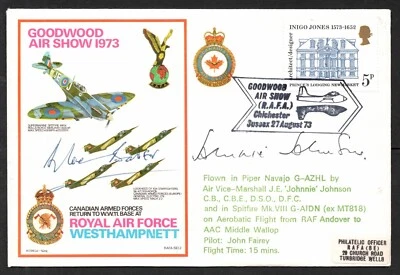 1973 Goodwood Ltd Edition cover no 382 signed Douglas Bader and Johnnie Johnson. - Image 1 of 2