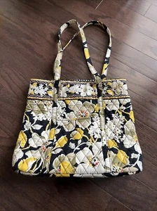 Vera Bradley Dogwood Tote/Purse - Yellow, White, and Black - Picture 1 of 5