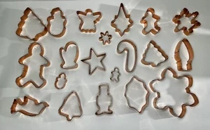 Juego de 20 cortadores de galletas de Navidad de cobre vintage - Imagen 1 de 8