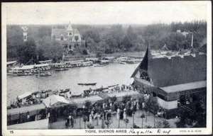 Día de Regata en Río Tigre, Buenos Aires. Postal vintage de 1915. Envío gratuito - Imagen 1 de 1