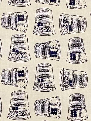 1/2 YD Blank Quilting Corp. 2015 tela de algodón dedales #7231 beige negro costura Foto 1 de 4