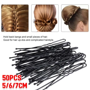 50x Bobby Pins U Shaped Hairpins Ripple Bun Pins Hair clips Grips Girls Bun Tool - Picture 1 of 13
