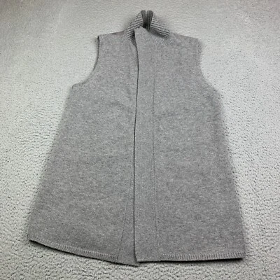 LAFAYETTE 148 Suéter Chaleco Cárdigan Abierto Mujer Talla P Lana Gamuza Cuero Foto 1 de 4