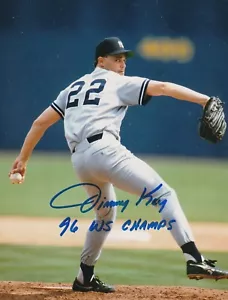 JIMMY KEY NEW YORK YANKEES 96 WS CHAMPS ACTION SIGNED 8x10 - Picture 1 of 1