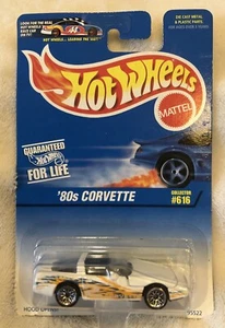 Hot Wheels '80s Corvette #616 Blue Card 1996 Collector Hood Opens - Picture 1 of 2