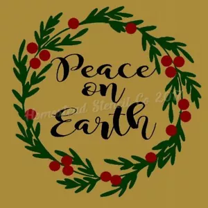 TENCIL RIUTILIZZABILE ARTICOLO 8102 U 12"X12" -Pace sulla Terra Stencil Natale -Stencil - Foto 1 di 1