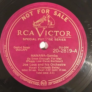 Joe Loss 78 rpm 1946 RCA VICTOR 20-2819 MANANA - SAMBA promo E+ - Picture 1 of 4