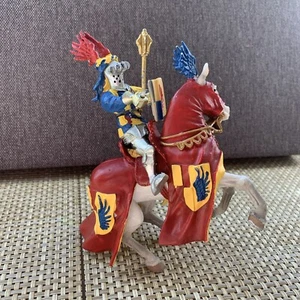 Plastoy Mittelalter Ritter auf Pferd - Safari LTD rot gelb blau - Bild 1 von 10