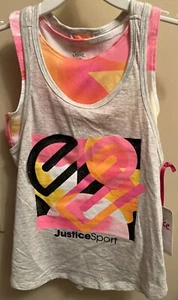 Justice Girls Sport 2-fer Tank NWT Size Small 7/8 - Picture 1 of 4