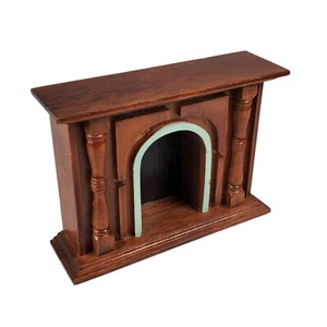 Chimenea de madera miniatura para casa de muñecas marrón escala 1:12 - Imagen 1 de 8