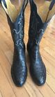 TO Stanley Full Quill Ostrich Cowboy Boots 10D Vintage