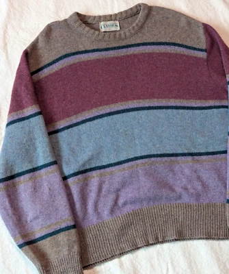 Sears Classics VTG 70s Men's Striped Wool Blend Knit Sweater Large USA Made - Image 1 of 4