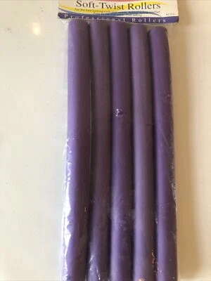 BRAND NEW ANNIE #1210 SOFT TWIST ROLLERS 3/4" x 10" 5PCS PURPLE - Image 1 of 2