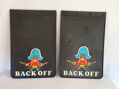 Yosemite Sam Back Off 1976 Warner Bros Mud Flaps Splash Guards Truck/Van/RV - Image 1 of 4